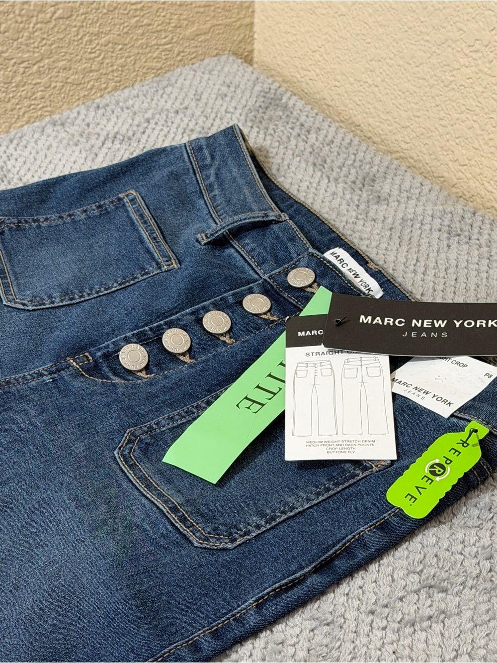 Marc New York Wide-Leg High-Rise Jeans in Dark Blue - Picture 3 of 13